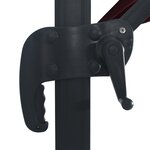 vidaXL Parasol de jardin en porte-à-faux lumières LED rouge bordeaux