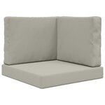 vidaXL Coussin de canapé d'extérieur 3 Pièces Gris Polyester