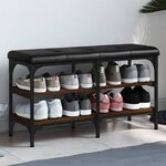 vidaXL Banc à chaussures chêne marron 82x32x47 cm Bois d'ingénierie