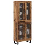 vidaXL Haut Armoire 2 Pièces Bois Ancien Bois Aggloméré et Verre