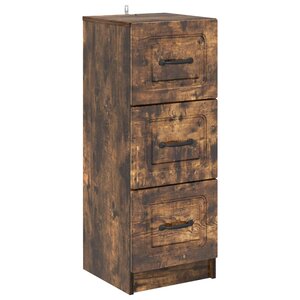 vidaXL Armoire à tiroirs Chêne fumé 33 x 34 5 x 87 cm