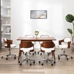 vidaXL Chaises pivotantes à manger lot de 6 bois courbé et similicuir