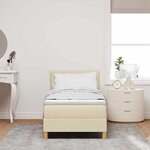 vidaXL Lit à ressort avec matelas crème 80x200 cm tissu