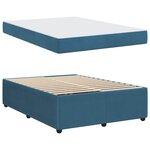 vidaXL Cadre de lit avec matelas Bleu 160 x 200 cm tissu