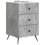vidaXL Cabinet de chevet Gris béton 43 x 41 x 66 5 cm