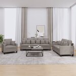 vidaXL Ensemble de canapés 3 Pièces avec coussins taupe tissu