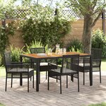 vidaXL Ensemble de salle à manger de jardin 5 pièces avec coussins Noir Rotin synthétique