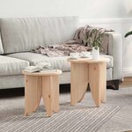 vidaXL Table basse 2 Pièces Naturel