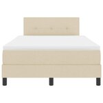 vidaXL Lit à ressorts avec matelas Crème 120 x 190 cm tissu