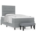 vidaXL Lit à ressorts avec Matelas & Banquette Gris clair 120x190 cm Tissu