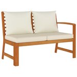 vidaXL Ensemble à manger de jardin 6 Pièces avec coussins Bois d'acacia