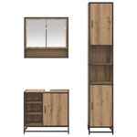 vidaXL Ensemble de mobilier de salle de bain 3 Pièces Chêne artisanal