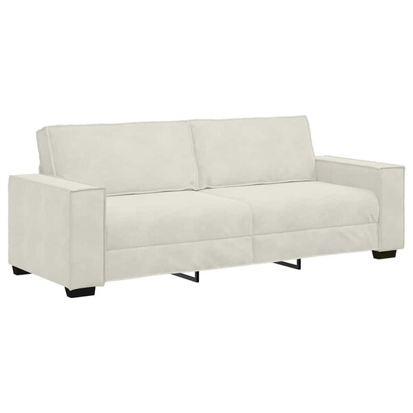 vidaXL Canapé à 3 places Crème 220x78x84 cm Velours