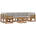 vidaXL Ensemble de canapés d'extérieur 8 pc Naturel et gris clair