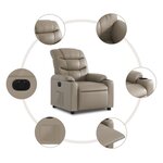 vidaXL Fauteuil inclinable électrique Cappuccino Similicuir