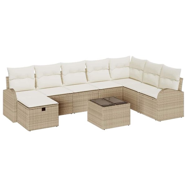 vidaXL Ensemble de Canapés avec coussin beige et crème polyrotin