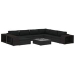 Vidaxl salon de jardin 10 pièces avec coussins résine tressée noir