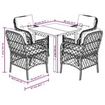 vidaXL Ensemble à manger de jardin avec coussins 5Pièces Beige poly rotin