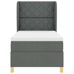 vidaXL Lit à ressorts avec matelas gris foncé 90x200 cm Tissu