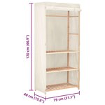 vidaXL Garde-robe à 3 niveaux 79 x 40 x 170 cm