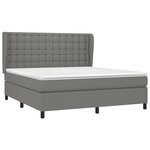 vidaXL Sommier à lattes de lit avec matelas Gris foncé 160x200cm Tissu