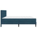 vidaXL Cadre de lit avec matelas Bleu 200 x 200 cm Velours