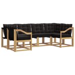 vidaXL Ensemble de canapés d'extérieur 6 pc Blanc et noir