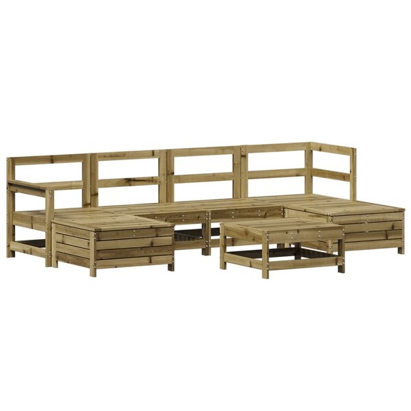 vidaXL Salon de jardin 7 Pièces bois de pin imprégné
