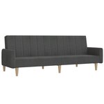 vidaXL Canapé-lit à 2 places gris foncé tissu