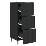 vidaXL Armoire à tiroirs Noir 33 x 34 5 x 92 cm Bois d'ingénierie