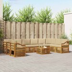 vidaXL Ensemble de canapés d'extérieur 11 pc Naturel et Beige