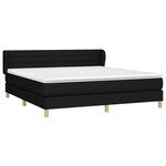 vidaXL Sommier à lattes de lit avec matelas Noir 160x200 cm Tissu