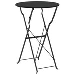 vidaXL Table bistrot pliante Anthracite Ø50x71 cm Acier revêtu de poudre