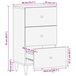 vidaXL Armoire latérale 40x33x75 cm bois massif de manguier