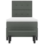 vidaXL Lit à ressorts avec matelas Gris foncé 100 x 200 cm tissu