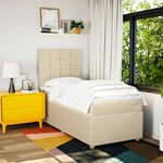 vidaXL Sommier à lattes de lit et matelas Crème 90x190 cm Tissu