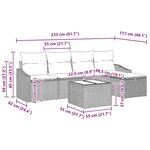 vidaXL Ensemble de canapé de jardin 6 Pièces Beige 55 x 55 x 37 cm