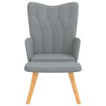 vidaXL Chaise de relaxation avec tabouret Gris clair Tissu