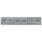 vidaXL Meuble TV Sonoma gris 147 x 34 5 x 27 cm Bois d'ingénierie