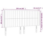 vidaXL Tête de lit à LED Gris foncé 203x16x118/128 cm Velours
