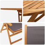 vidaXL Ensemble de repas de jardin 7 pièces en bois d'acacia anthracite