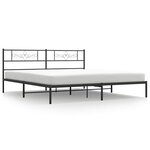 vidaXL Cadre de lit métal sans matelas avec tête de lit noir 193x203cm
