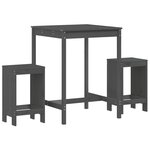 vidaXL Ensemble de bar de jardin 3 Pièces gris bois de pin massif
