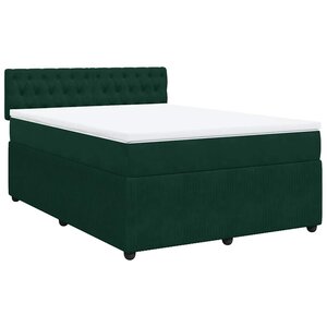 vidaXL Sommier à lattes de lit et matelas Vert foncé 140x200cm Velours