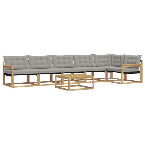 vidaXL Ensemble de canapés d'extérieur 7 Pièces Blanc et gris clair
