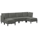 vidaXL Ensemble de meubles pour le salon 6 pc Gris foncé Velours