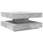 vidaXL Table basse rotative à 360 degrés gris béton 70x70x34 5 cm