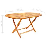 vidaXL Mobilier à dîner de jardin pliable 7 Pièces Bois d'acacia solide