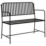 vidaXL Banc d'extérieur Noir Métal Standard Durable Banc d'extérieur