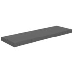 vidaXL Étagère murale flottante 2 Pièces Gris brillant 80x23 5x3 8 cm MDF